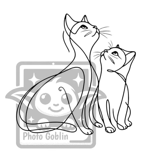 Two Cats Looking Up (Graphic For Sale See Licenses)